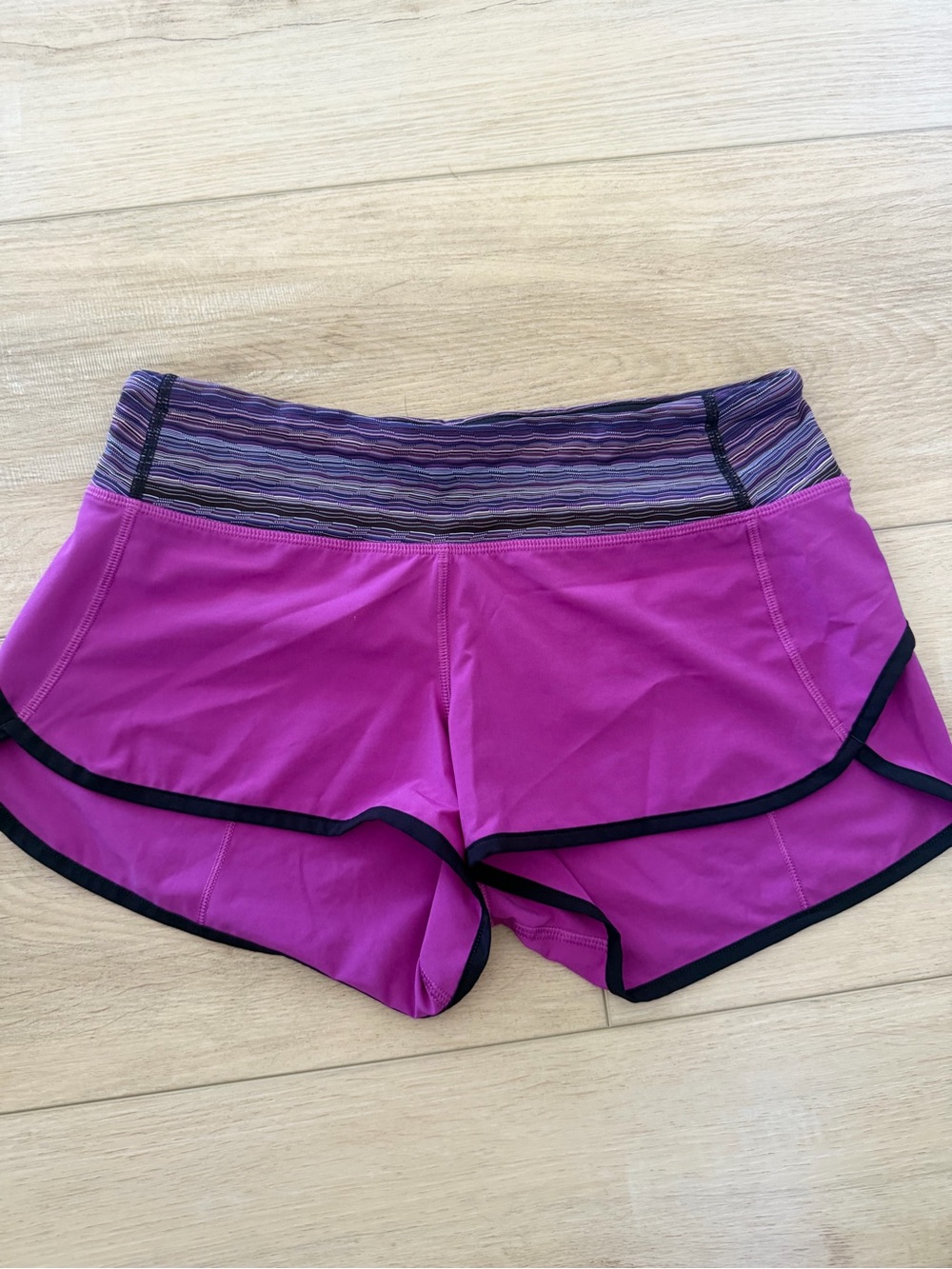 lululemon athletica purple Athletic Shorts with Striped Waistband